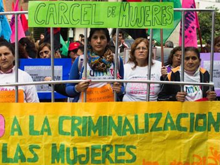 Demonstratie tegen de vervolging van Belén uit Argentinië.