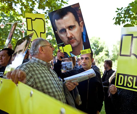 Amnesty voert actie voor Syrië bij de Russische ambassade in Den Haag