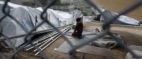 Vluchteling op Lesbos