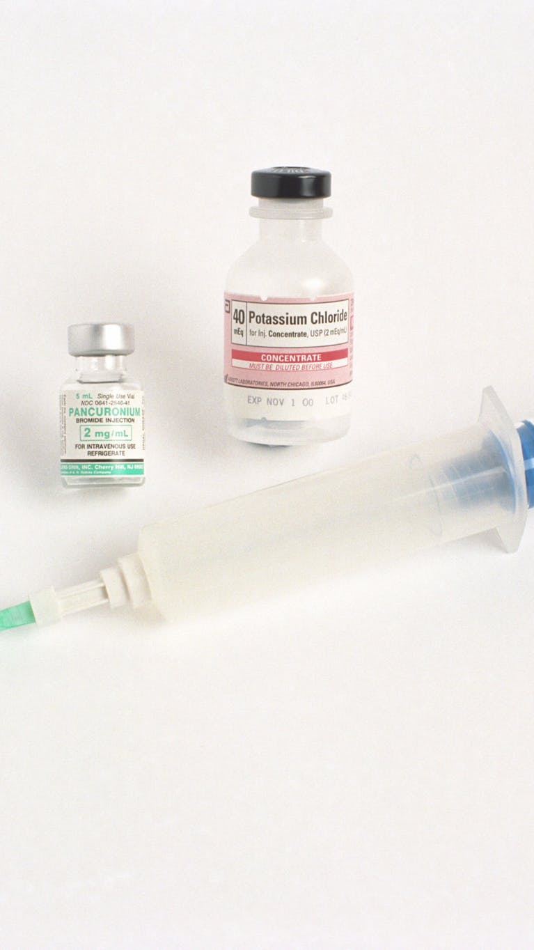 Benodigdheden voor een executie door middel van injecties, zoals uitgevoerd in de Verenigde Staten