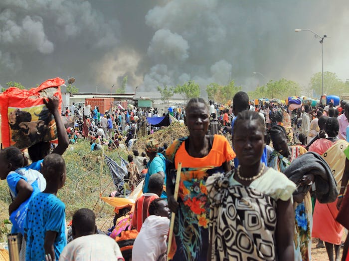 Zuid-Soedanese burgers op de vlucht voor het oorlogsgeweld