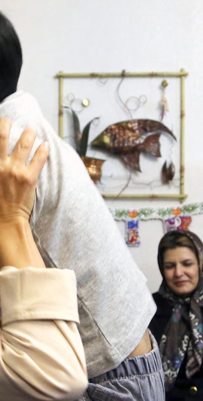 De prominente Iraanse mensenrechtenactivist Nasrin Sotoudeh, vlak na haar vrijlating uit de gevangenis