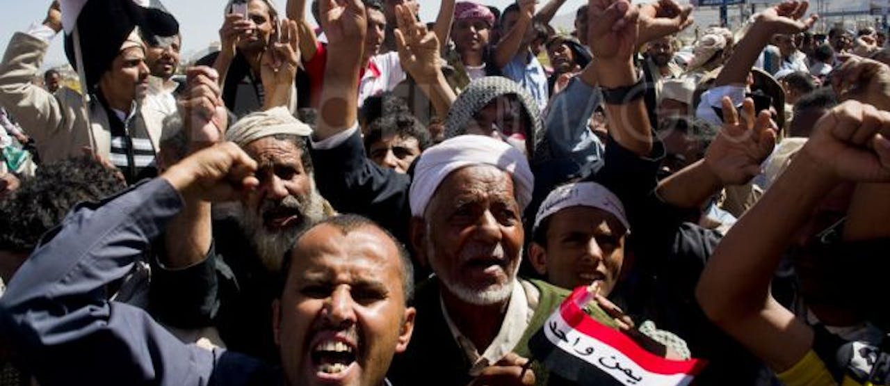 Protesten in Sanaa in oktober 2011.