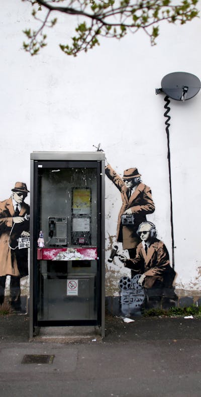 Straatkunst, mogelijk van grafittikunstenaar Banksy.