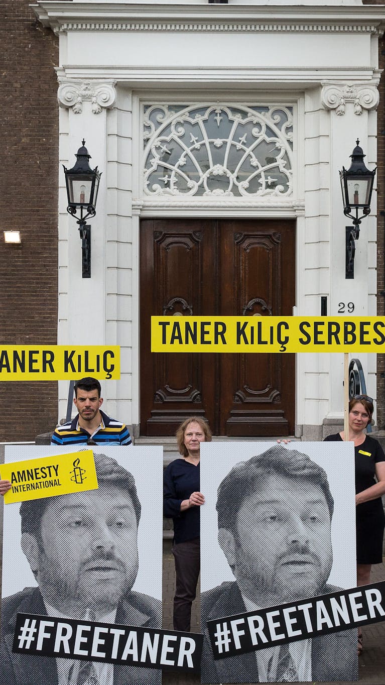 Actie voor Taner Kiliç in Den Haag