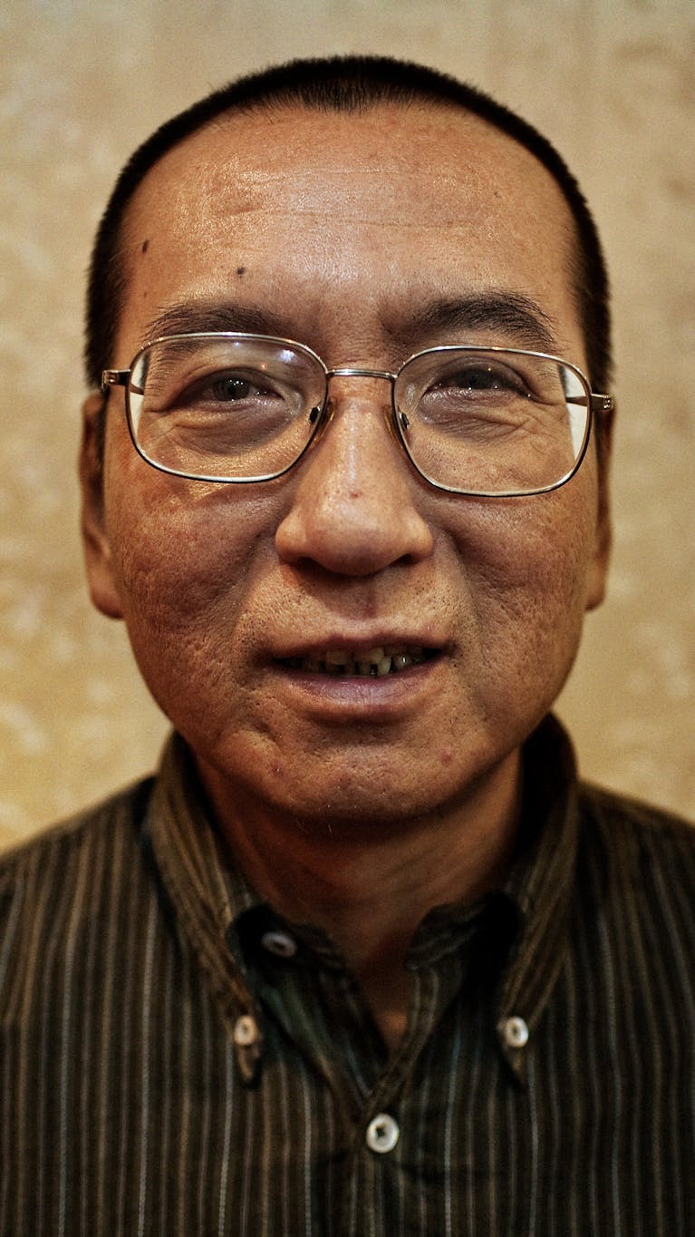 Nobelprijswinnaar Liu Xiaobo (1955-2017). Liu Xiaobo was een van de opstellers van Charta 08.