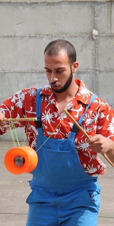 Mohammad Faisal Abu Sakha, a 23-year-old Palestinian circus performer held by the Israeli military with charge or trial