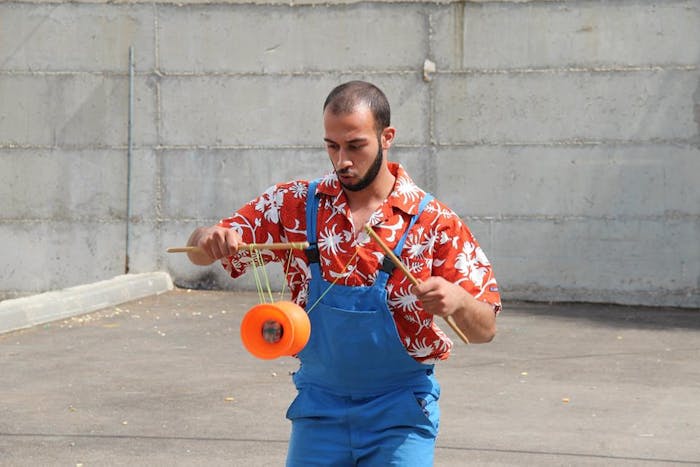Mohammad Faisal Abu Sakha, a 23-year-old Palestinian circus performer held by the Israeli military with charge or trial