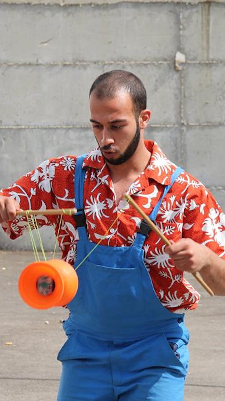 Mohammad Faisal Abu Sakha, a 23-year-old Palestinian circus performer held by the Israeli military with charge or trial