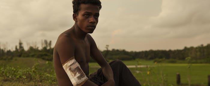 Gewonde Rohingya-man