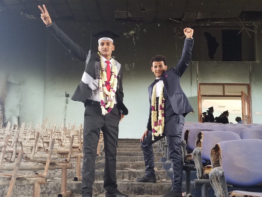 Diploma-uitreiking op een universiteit in Jemen, 2017