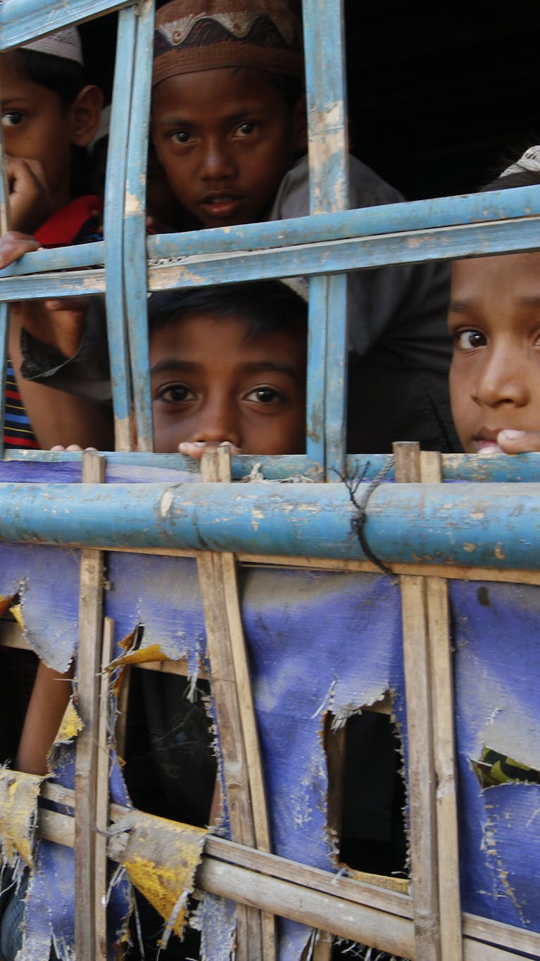 Rohingya-kinderen in de staat Rakhine, Myanmar