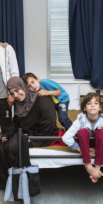 De Syrische familie Yasin in een opvangcentrum in Brunssum.