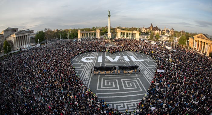 Demonstratie in Hongarije.