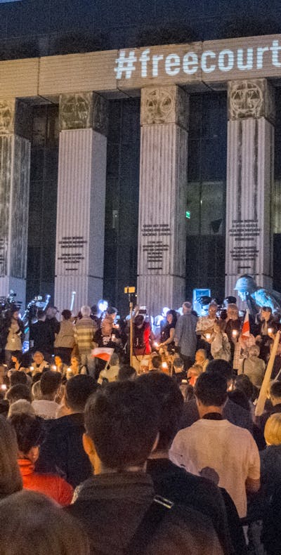 Protesten tegen de aantasting van de onafhankelijkheid van de rechterlijke macht in Warschau, 16 juli 2017