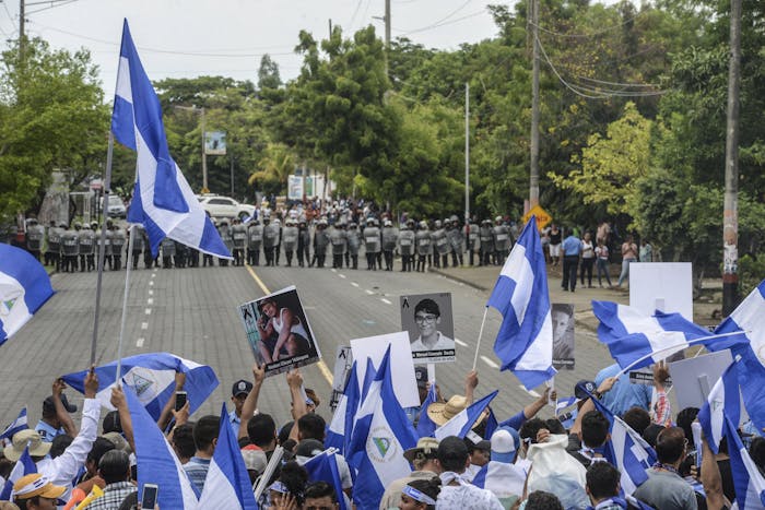 Demonstratie in Managua, Nicaragua