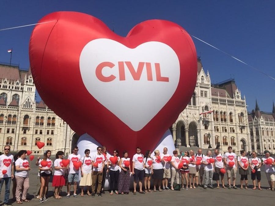 Demonstratie in de Hongaarse hoofdstad Boedapest tegen het anti-immigratiebeleid van premier Orbán