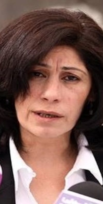 Khalida Jarrar uit Palestina is een uistgesproken criticus van de Israëlische bezetting van Palestijnse gebieden