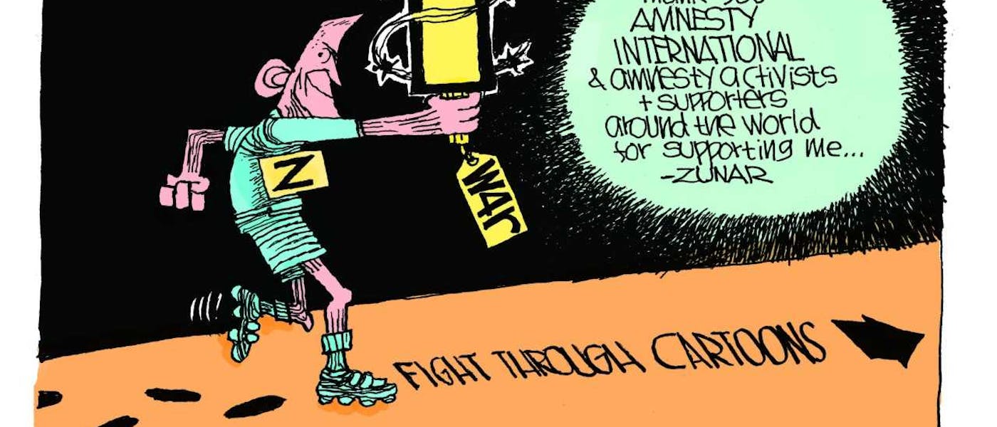 Cartoonist Zunar uit Maleisië bedankt Amnesty voor de steun
