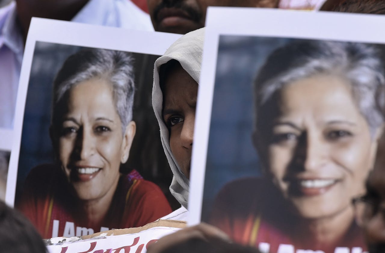 Protest na de dood op de Indiase journaliste Gauri Lankesh