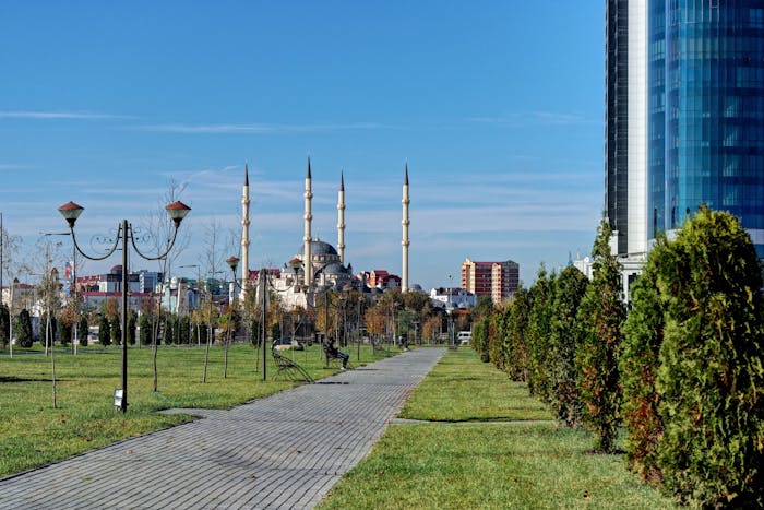 Grozny, de hoofdstad van de Russische deelrepubliek Tsjetsjenië