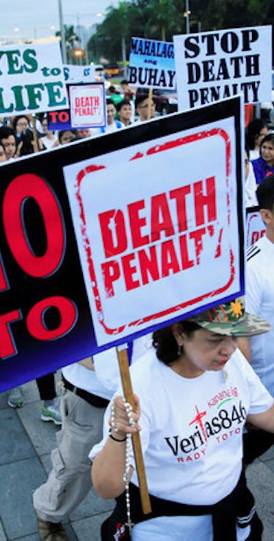 Demonstratie tegen de doodstraf op de Filipijnen