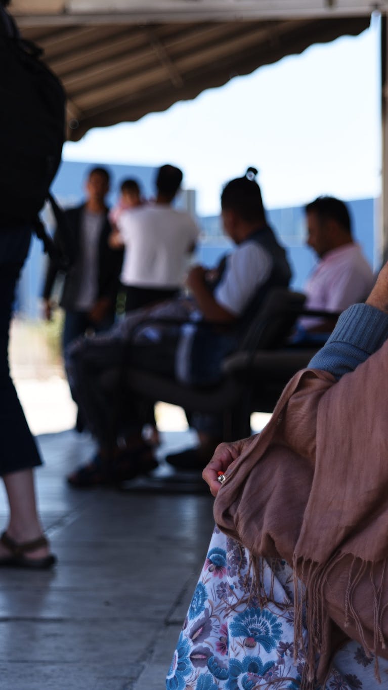 Vrouwelijke vluchtelingen in Elliniko, Griekenland