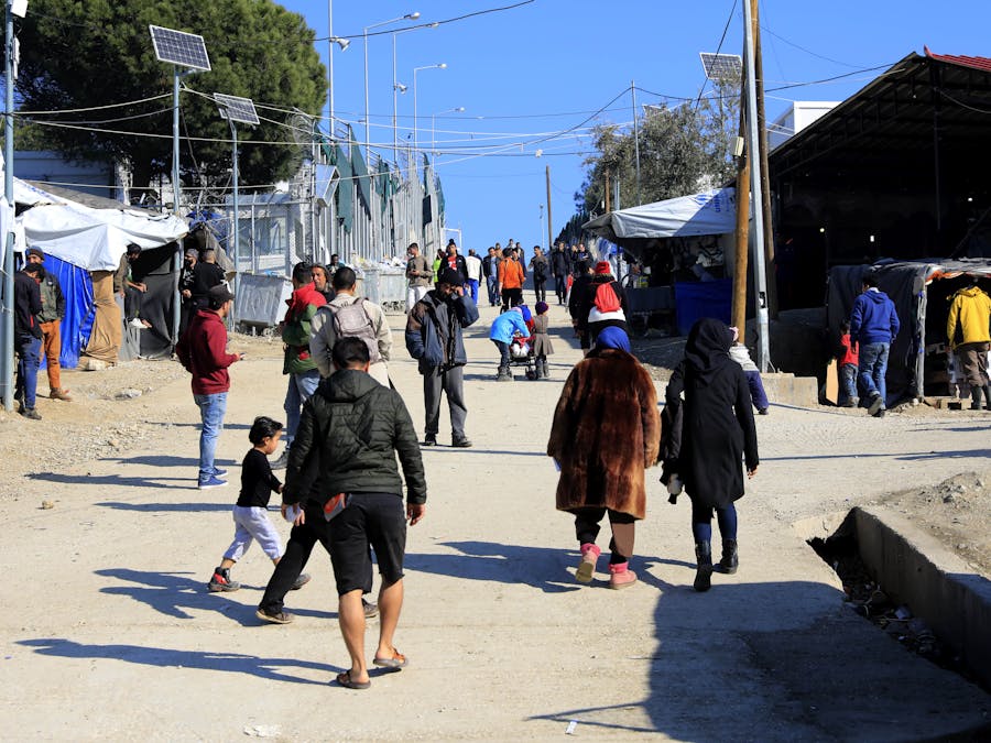 General view of the Moria refugee camp on the island of Lesvos, Greece 2018