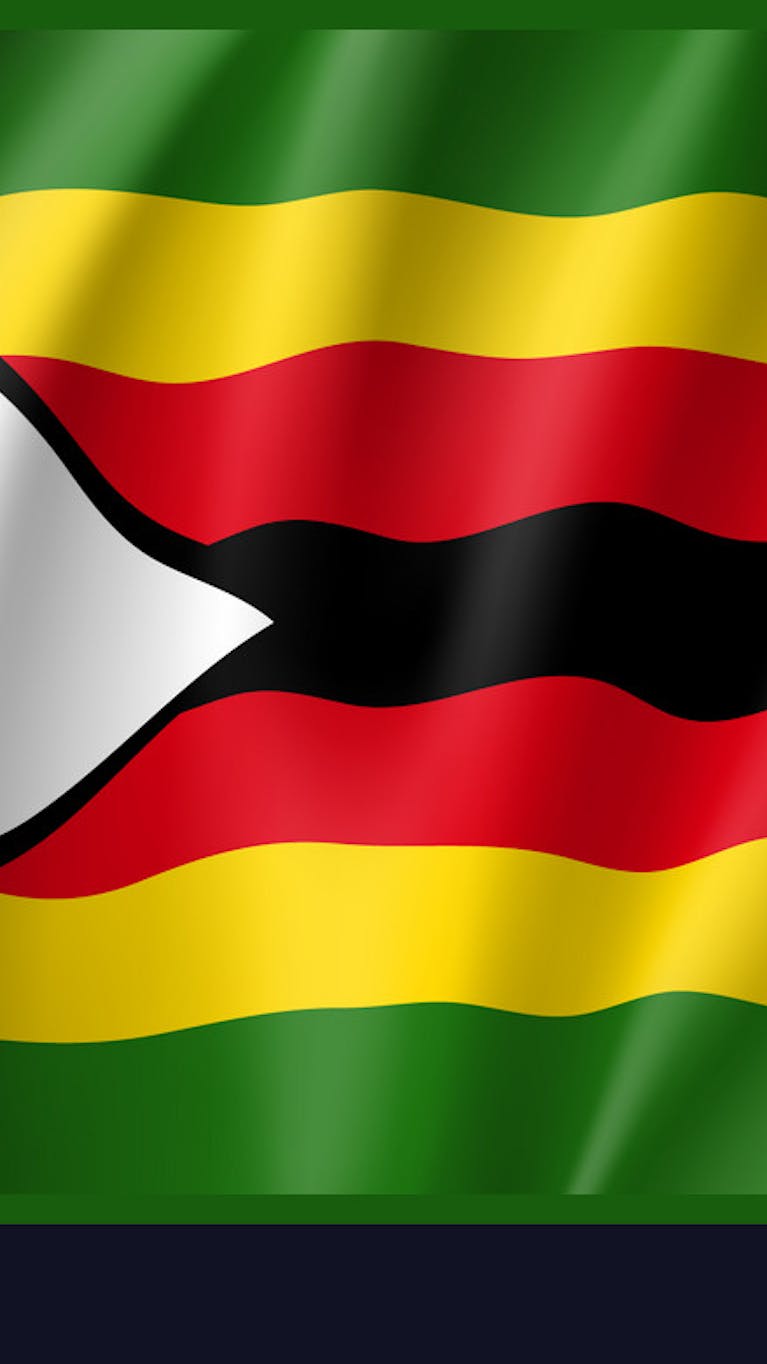 De vlag van Zimbabwe
