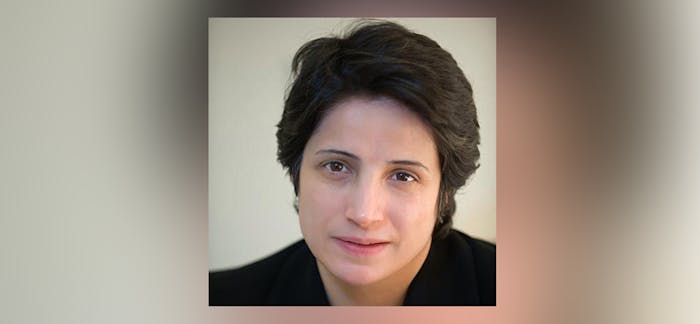 Advocaat Nasrin Sotoudeh uit Iran is tot 33 jaar cel en 148 zweepslagen veroordeeld voor haar vreedzame mensenrechtenwerk