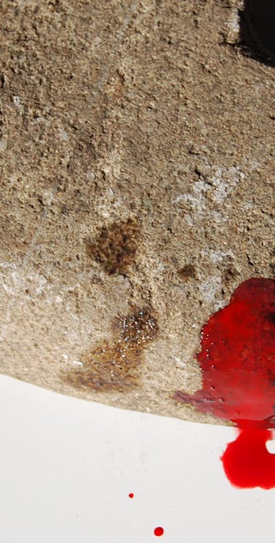 Symbolische steen die gebruikt werd bij een Amnesty-actie tegen steniging in Iran. Steniging is een van de gruwelijkste vormen van lijfstraffen.