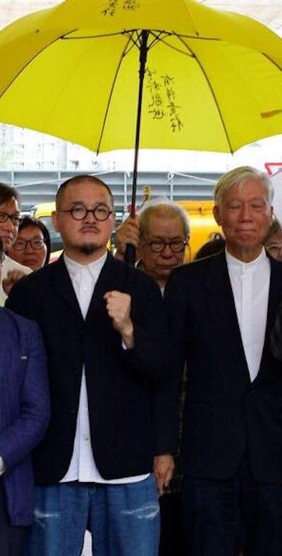 Leiders van de Umbrella Movement protesten in Hong Kong, 2018