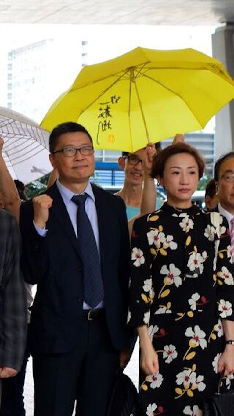 Leiders van de Umbrella Movement protesten in Hong Kong, 2018