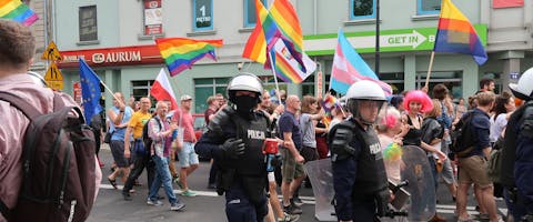 Pride walk in Plock, Polen. Aug 2019