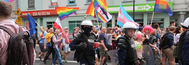 Pride walk in Plock, Polen. Aug 2019