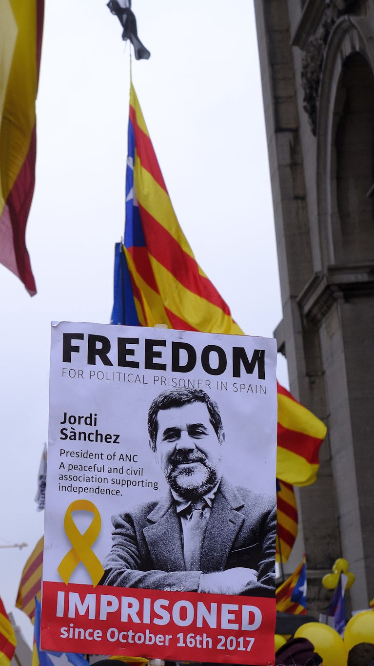 Demonstratie voor de onafhankelijkheid van Catalonië in Brussel
