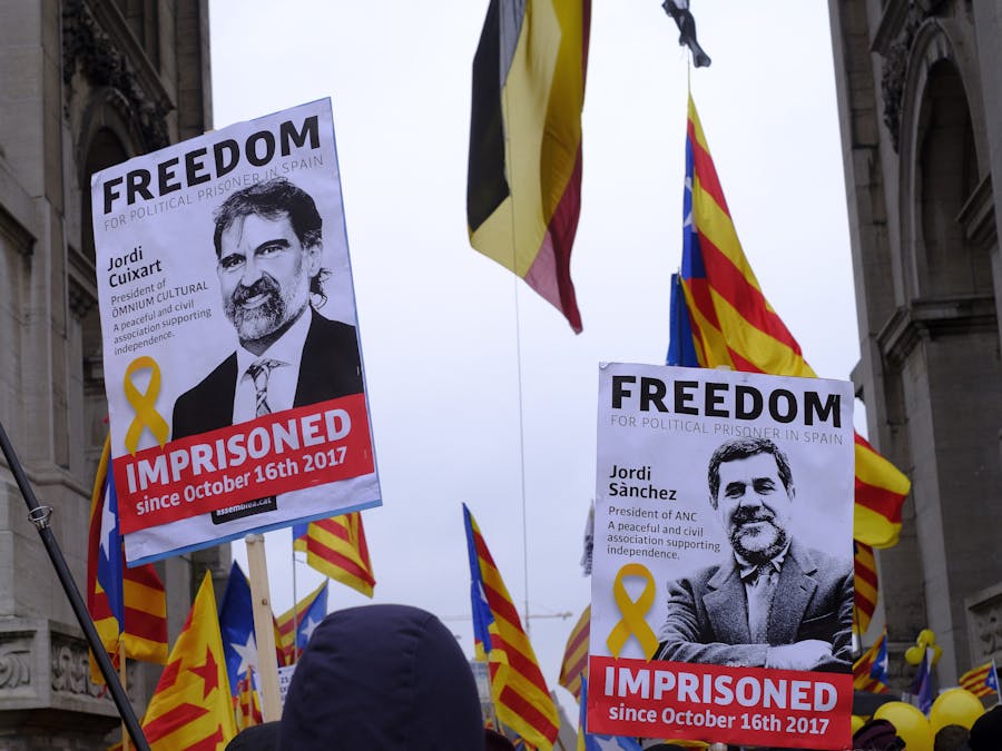 Demonstratie voor de onafhankelijkheid van Catalonië in Brussel