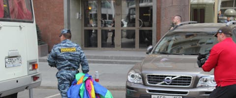 In 2012 arresteerde de politie veertig mensen tijdens de Moscow Pride.