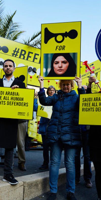 Actie voor de Saudische ambassade voor meer rechten voor vrouwen