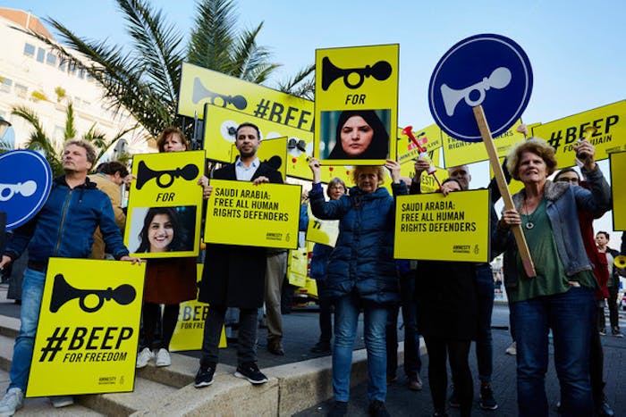 Actie voor de Saudische ambassade voor meer rechten voor vrouwen