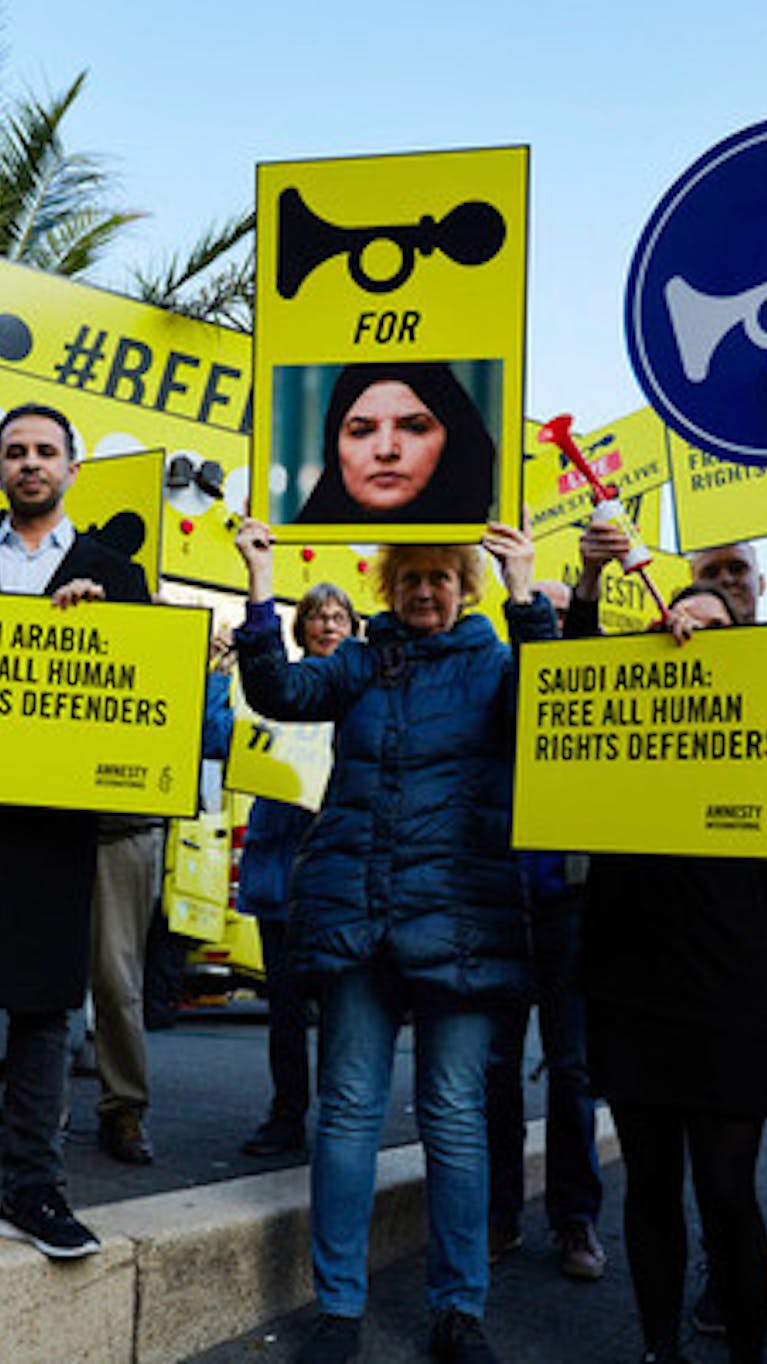 Actie voor de Saudische ambassade voor meer rechten voor vrouwen