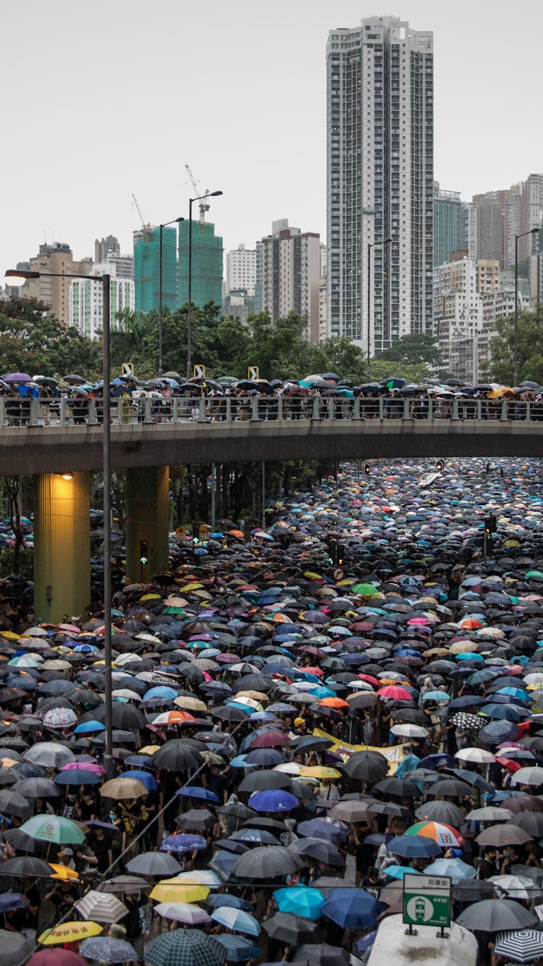 Anti-regeringsdemonstranten in Hongkong in augustus 2019