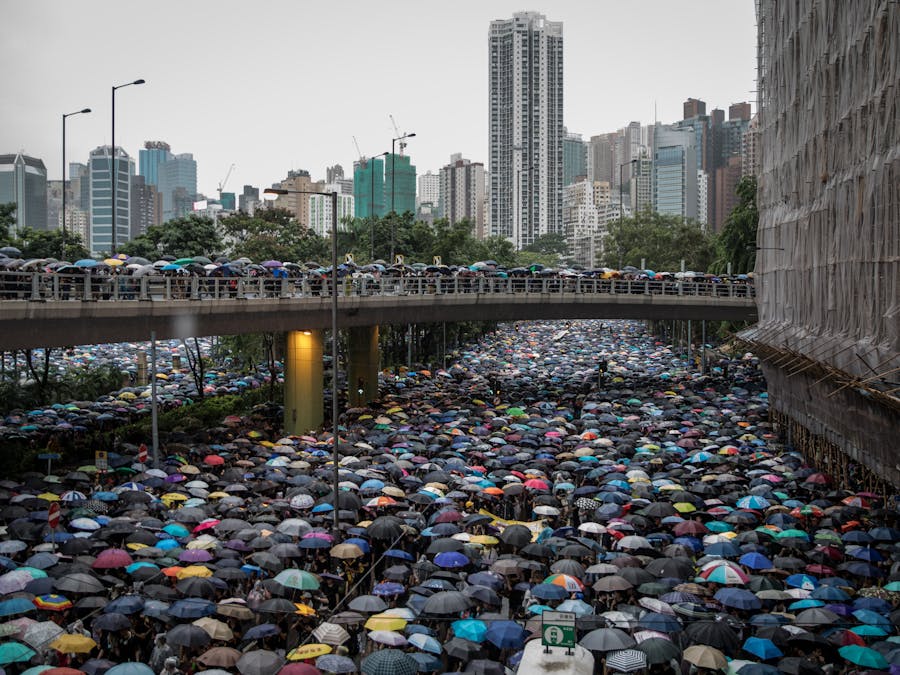 Anti-regeringsdemonstranten in Hongkong in augustus 2019