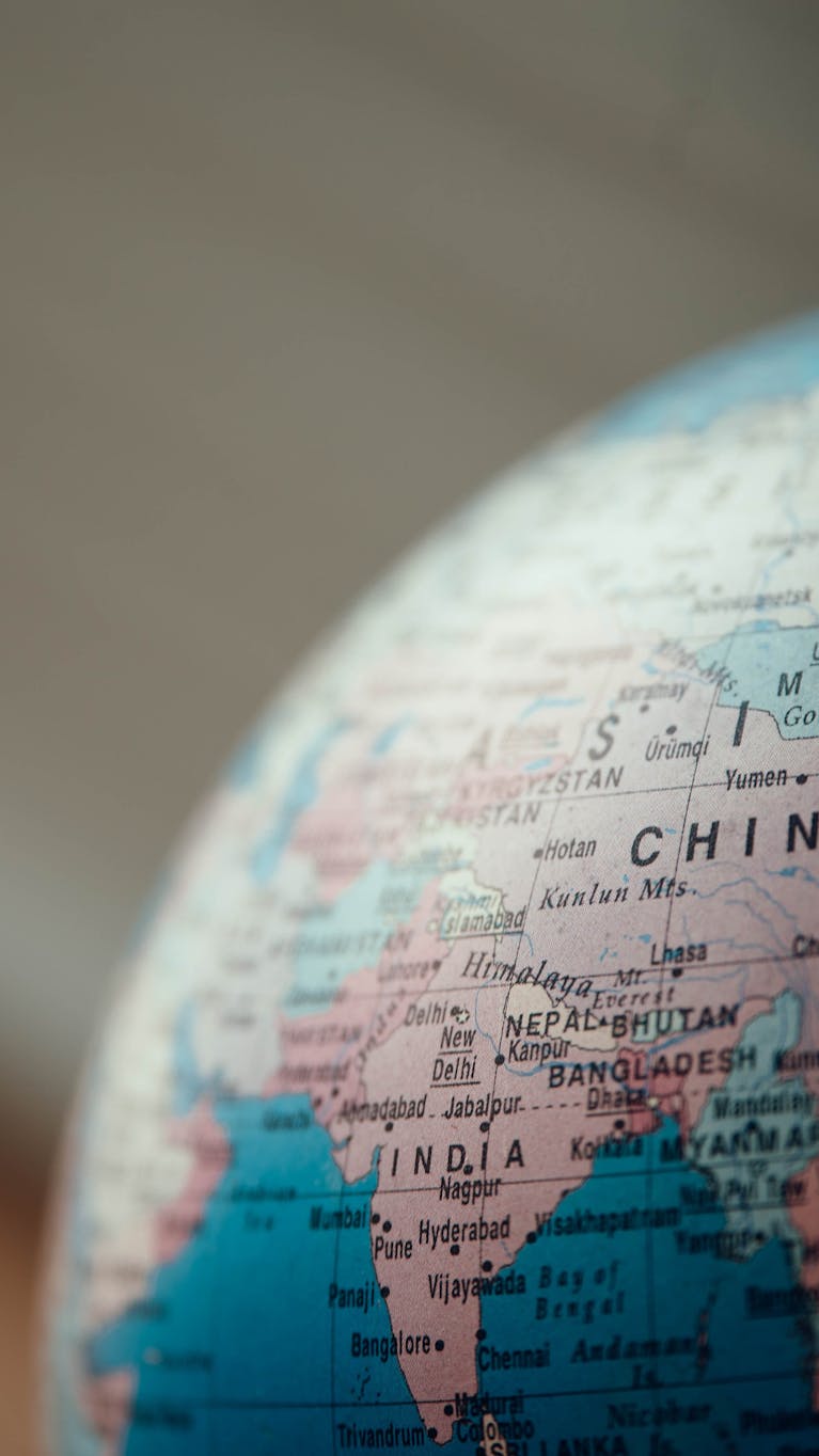 China op de globe