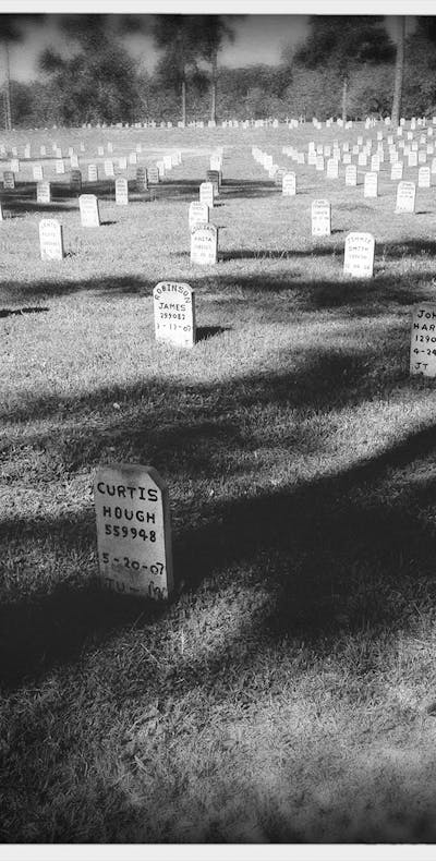 Begraafplaats in Livingstone waar alle Texaanse geëxecuteerden liggen wier lichaam niet door nabestaanden is opgehaald.