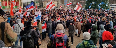 Protest in de Wit-Russische hoofdstad Minsk, december 2019