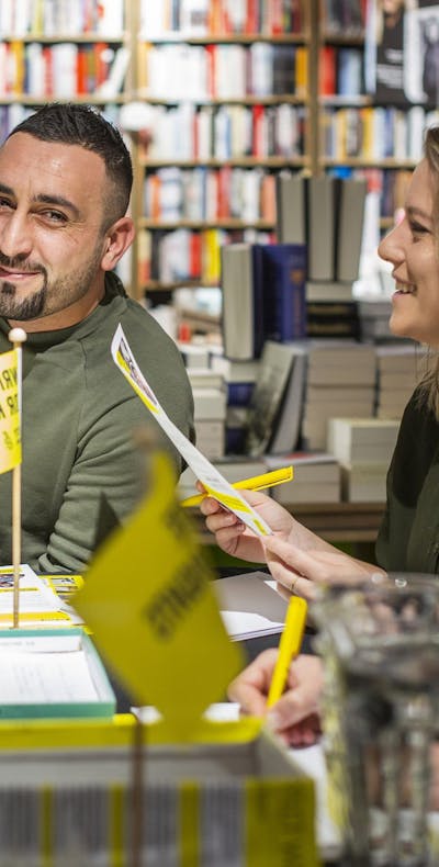 Write for Rights in een boekwinkel in Eindhoven