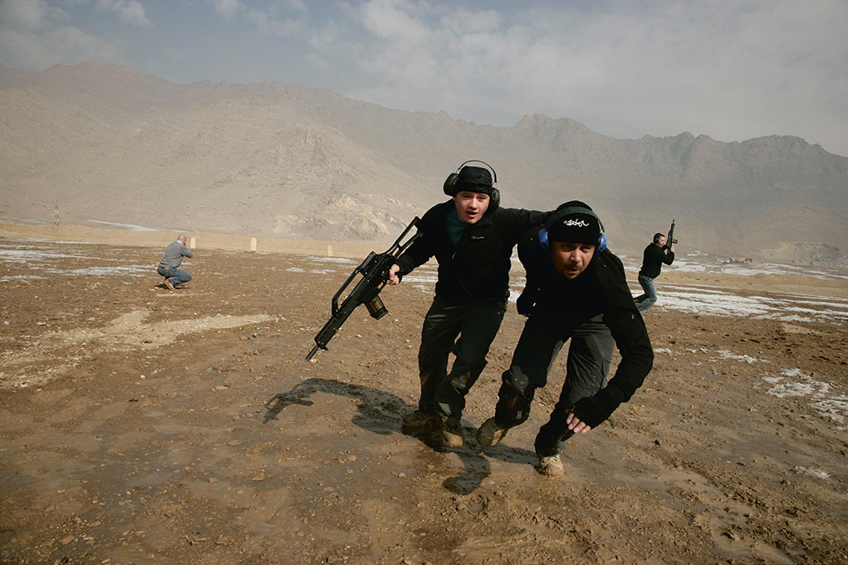 Huurlingen van de Britse Armor Group trainen in Afghanistan (2007)