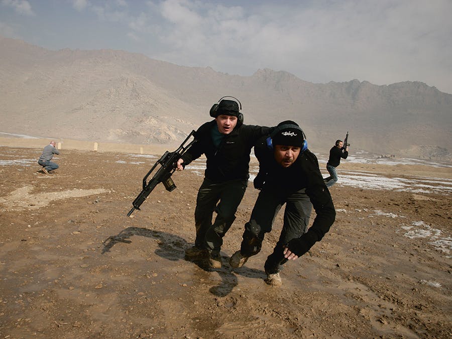 Huurlingen van de Britse Armor Group trainen in Afghanistan (2007)