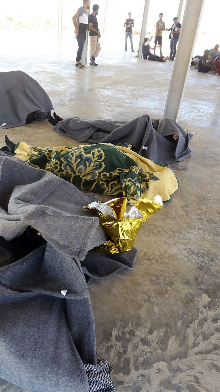 Geredde migranten en vluchtelingen in Libië.